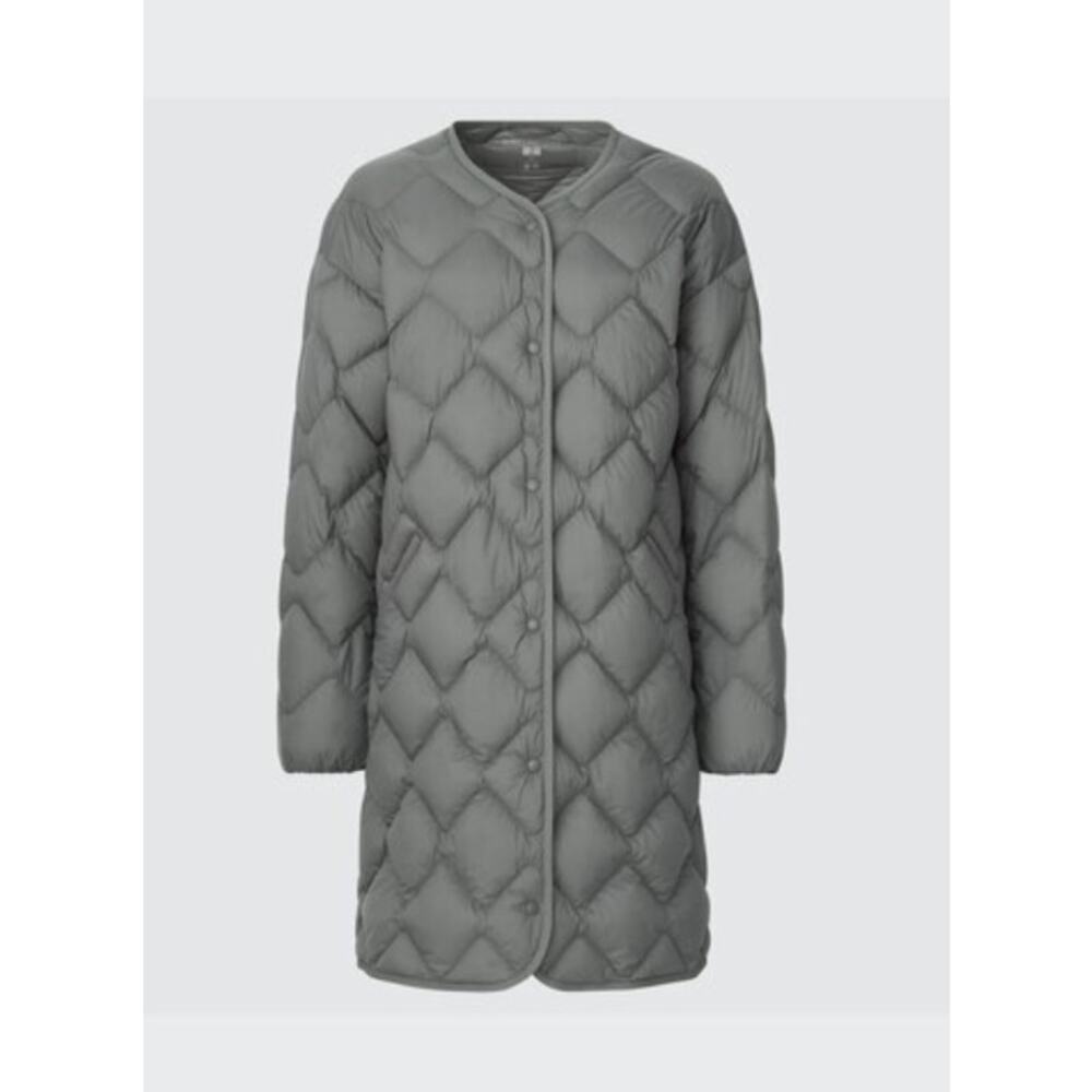 Uniqlo Ultra Light Down Relaxed Coat Womens Large Olive Packable Light Weight - Picture 5 of 5